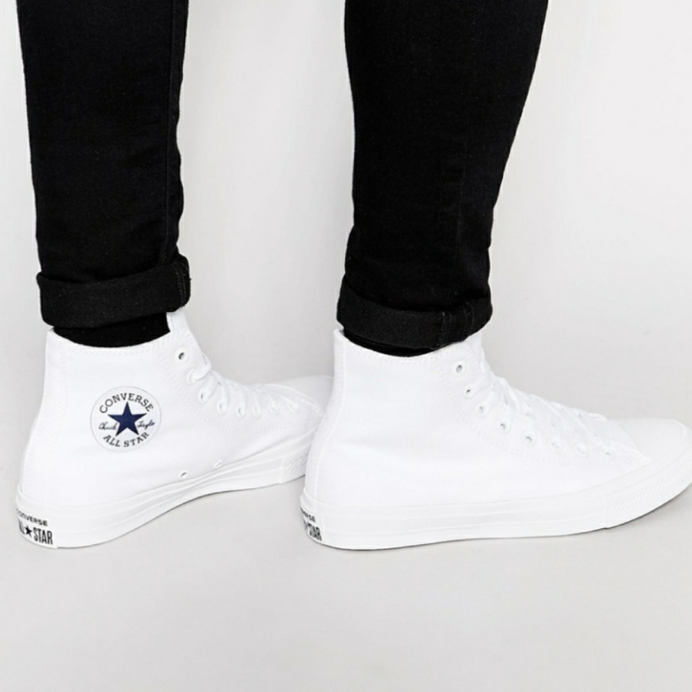 NWT Converse Chuck II 2 Hi Top White Nike Lunarlon